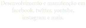 Desenvolvimento e manutenção em facebook, twitter, youtube, instagram e mais.